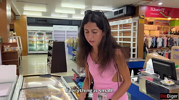 Cumwalk in public supermarket facial fetish outdoor blowjob