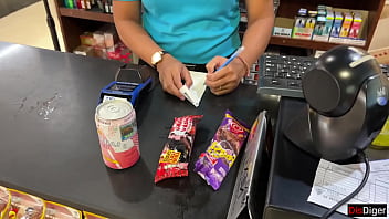 Cumwalk in public supermarket facial fetish outdoor blowjob