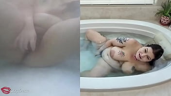 Now available "underwater masturbation with split view" is a hot bathtub solo video with above & below water views i