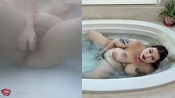 Now available "underwater masturbation with split view" is a hot bathtub solo video with above & below water views i