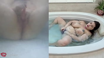 Now available "underwater masturbation with split view" is a hot bathtub solo video with above & below water views i