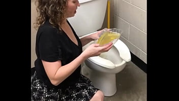 Brunette milf pissing & teasing you with sexy butt