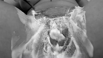 Shaved curves 19 year old busty beauty eats ass and takes a facial cumbath