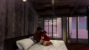 Black cock dominates futa in roblox