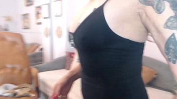 Black bodysuit and tights masturbation