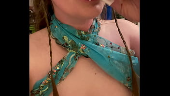 Elf sucks her own pee from toilet paper