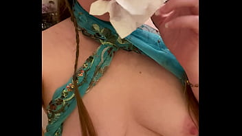 Elf sucks her own pee from toilet paper