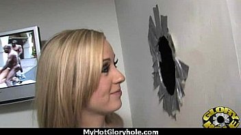 Nasty slut sucks big cock at gloryhole 6
