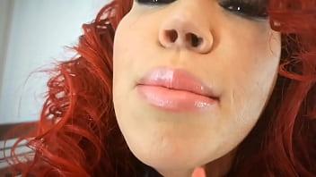 Shiny latex milf plays with huge tities