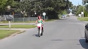Girl revving a dirtbike
