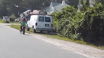 Girl revving a dirtbike