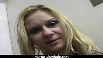 Huge tit babe deepthroats gloryhole dick 29