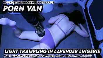 Porn van light trampling in lavender lingerie
