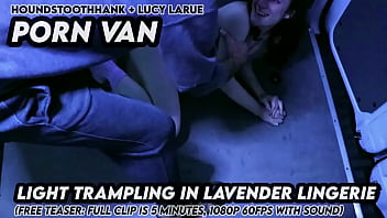 Porn van light trampling in lavender lingerie