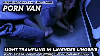 Porn van light trampling in lavender lingerie