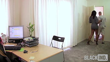 Ebony babe fucked hard in job interview