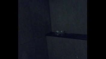 Asian slut wife masturbation with dildo and vibrator in gym's shower