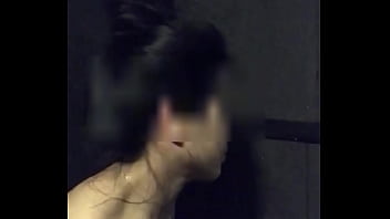 Asian slut wife masturbation with dildo and vibrator in gym's shower