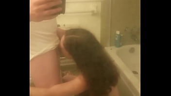 She sucks and sucks and sucks then swallows