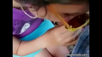 Horny emo slut sucking hard cock