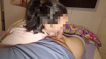 My hot chubby wife gives me a good blowjob ends up fucking and she licks my cum