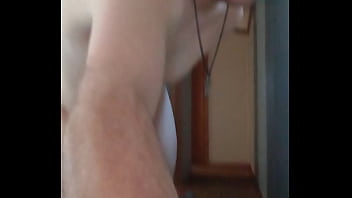 Emily fucks dildo almost caught