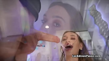 Slutty roomie gets down on her knees