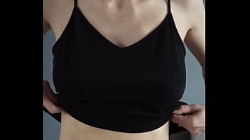 Just a quick flash of her tits