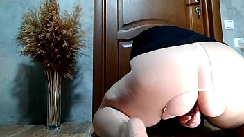 Horny mother in law gets fucked standing doggystyle