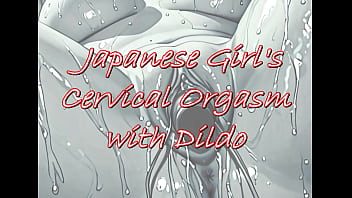 Japanese young girl having deep orgasm in masturbation with vibrator