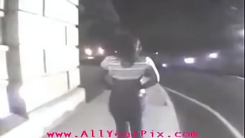 Black girl strips in public street