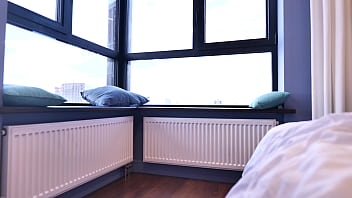 This playfull blonde masturbates by the window inviting the curious eyes of neighbors to observe This playfull blonde masturbates by the window inviting the curious eyes of neighbors to observe