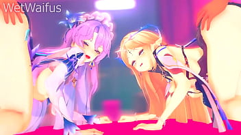 Cantarella and cartethyia get fucked by rover at the same time wuthering waves hentai