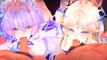 Cantarella and cartethyia get fucked by rover at the same time wuthering waves hentai