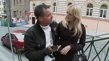 Denisa heaven shows her sweet teen tits to contractor's cum