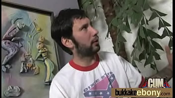 Hot ebony chick in interracial gangbang 4