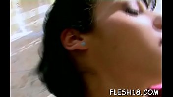 Cute teen works huge shlong