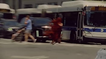 Girl on subway gets eaten out