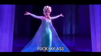 Elsa screming because of the multiple dick in her ass