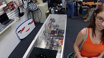 Huge tits slut in glasses gets fucked with pawnkeeper