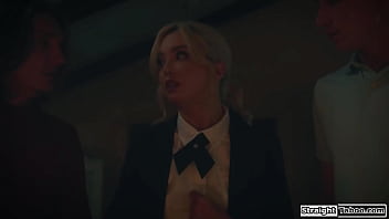 Teen lexi lore got invited by her classmate and his stepbro to have group study only then she finds out that they just want to fuck her both sides