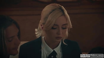 Teen lexi lore got invited by her classmate and his stepbro to have group study only then she finds out that they just want to fuck her both sides