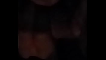 Pregnant girlfriend sucking huge cock in backseat of car