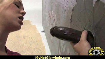 I sneak black bj as i fuck husband thrue gloryhole 12