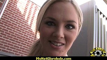 I sneak black bj as i fuck husband thrue gloryhole 12