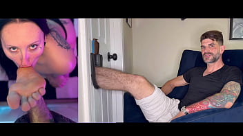 Raven vice licks throats and gags on my feet in gloryhole