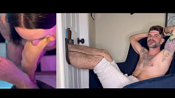 Raven vice licks throats and gags on my feet in gloryhole