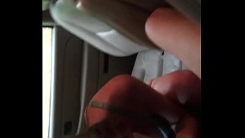 Blonde side bitch sucks cock in the car