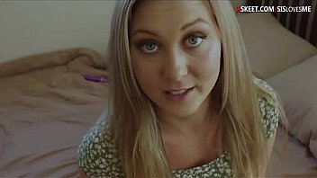 Big eyes teen stepsis drilled by fat rod