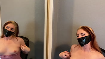Cute redhead dirty talks through her duct tape gag Cute redhead dirty talks through her duct tape gag